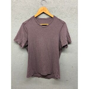 Lululemon T-Shirt Men's Size M Purple V Neck Short‎ Sleeve Casual Athleisure Top